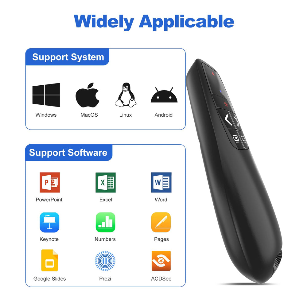 UBUYONE presenter next to a pen to show compact size and portability