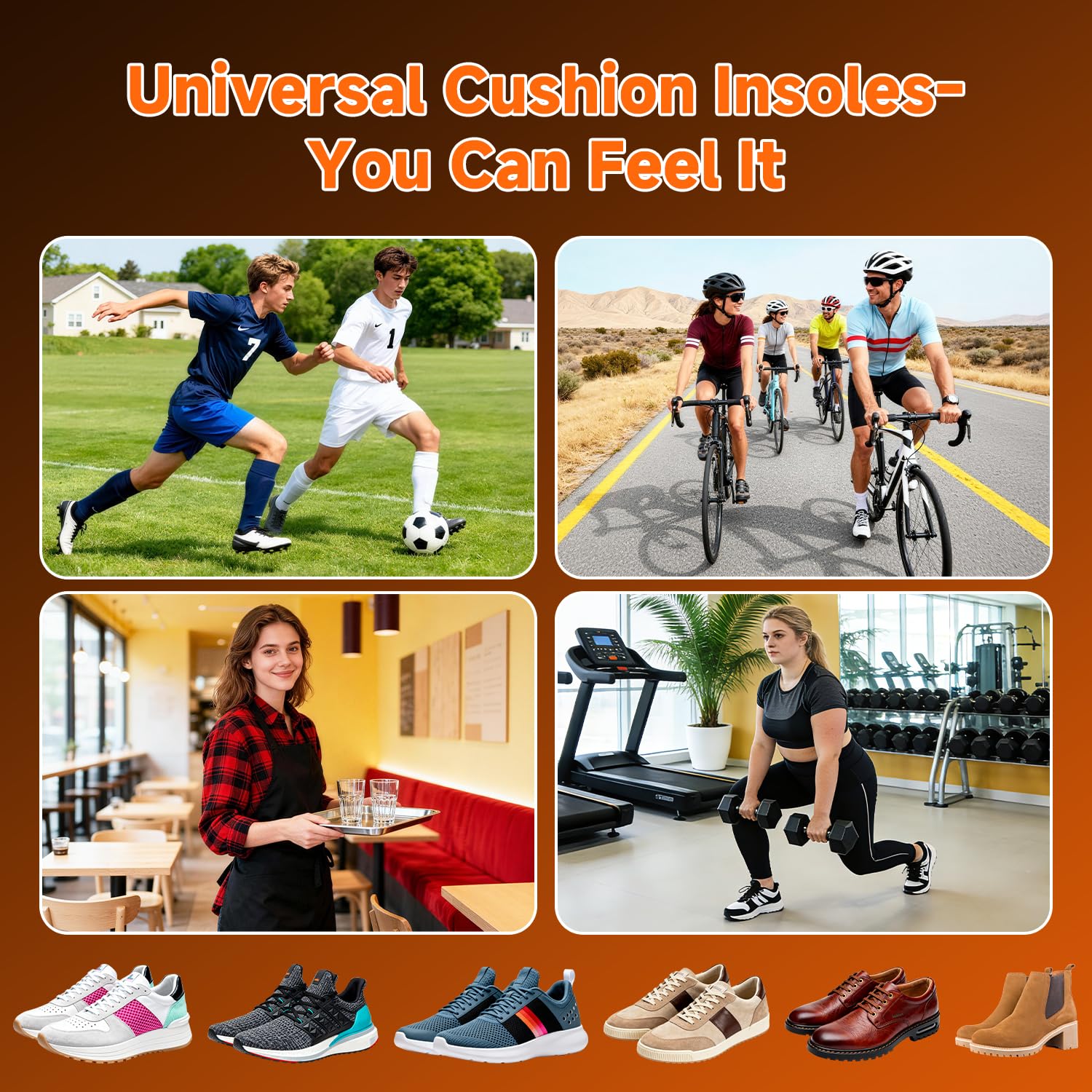 Ucanfeel insole placed inside a work boot showing comfort for active jobs