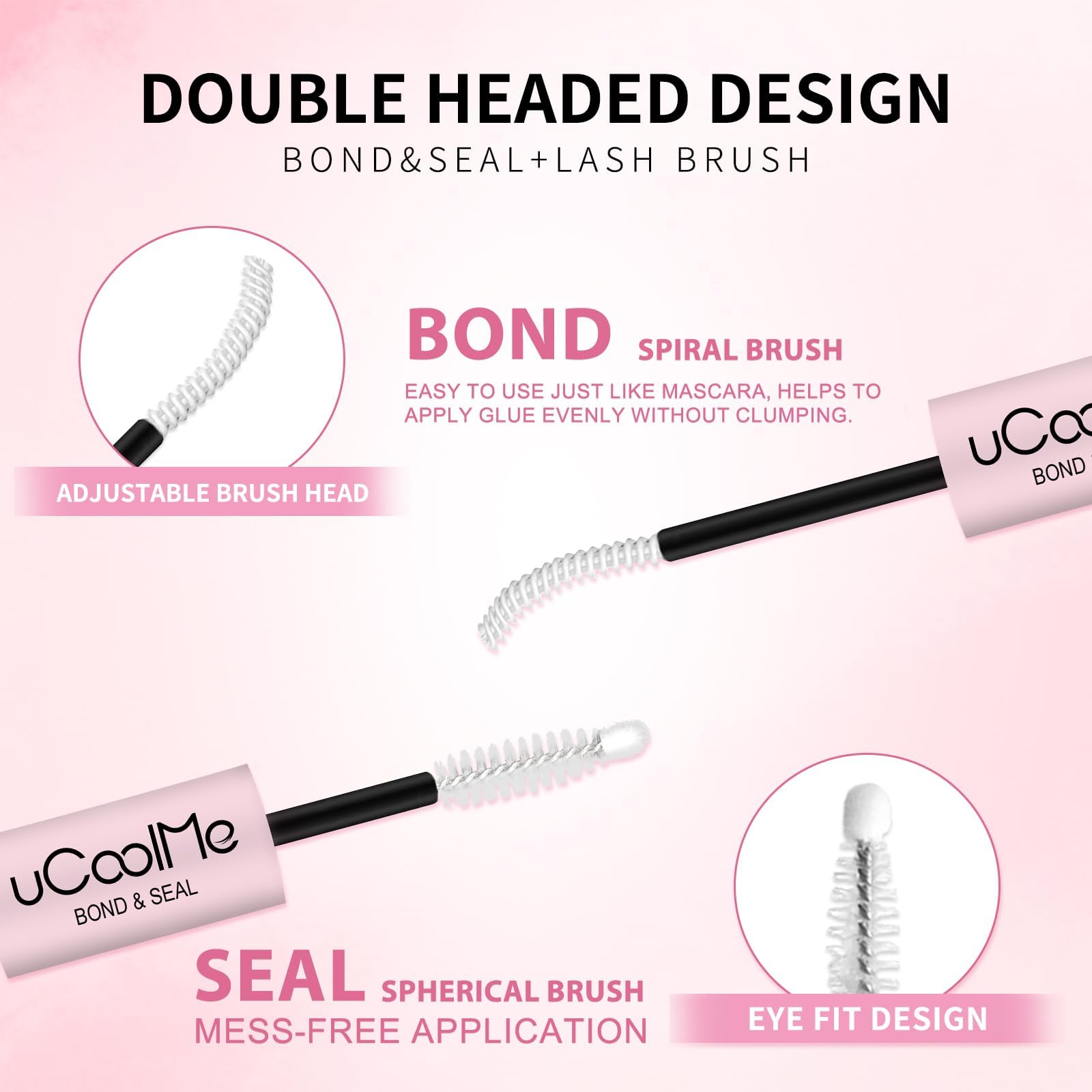 uCoolMe in-use applying cluster lashes demonstrating secure, precise placement