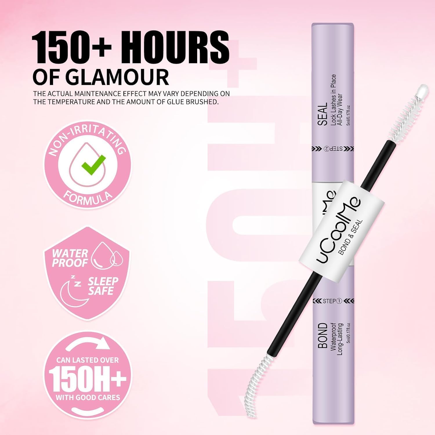 uCoolMe white bond drying invisible on lash band for natural finish