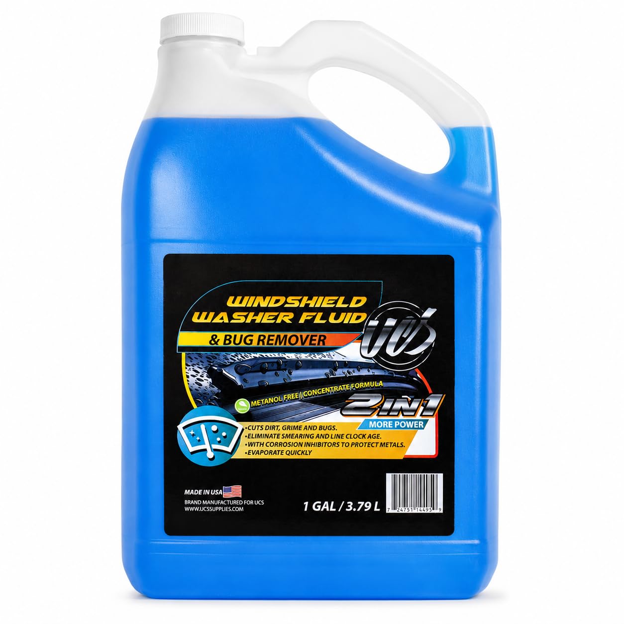 UCS front label on gallon bottle showing ready-to-use benefit