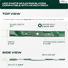 UDC Parts close-up of cutting edge showing sharpness for cleaner grass cuts