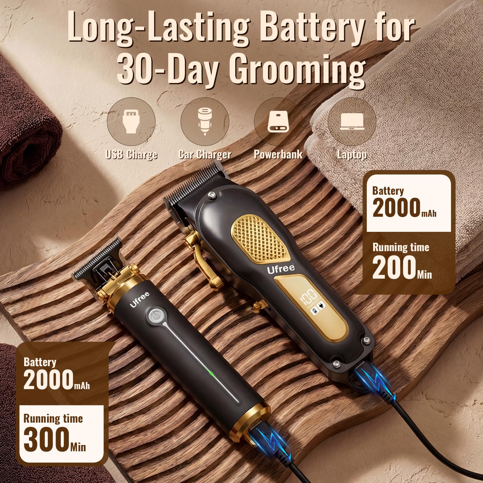 Ufree clippers in use during haircut showing smooth, snag-free performance