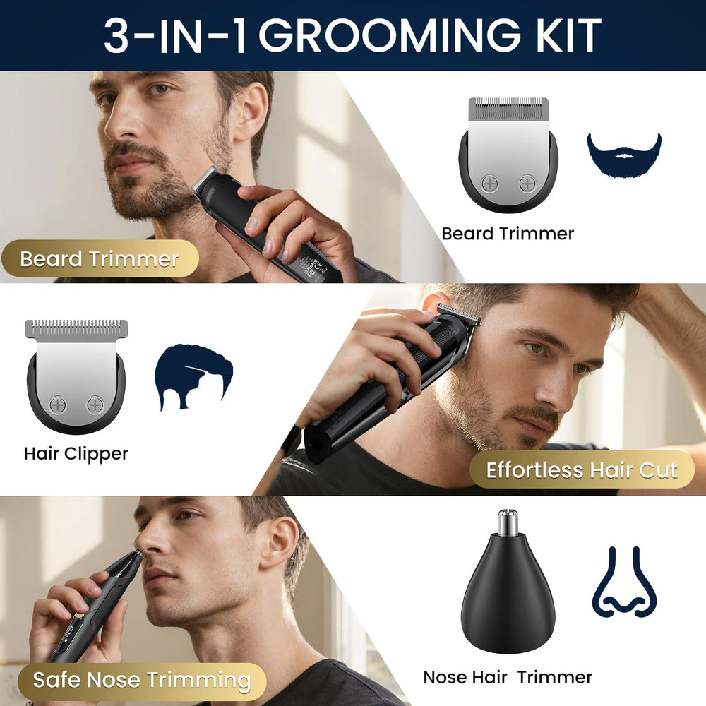 Ufree array of three heads and guard combs showing versatile grooming options