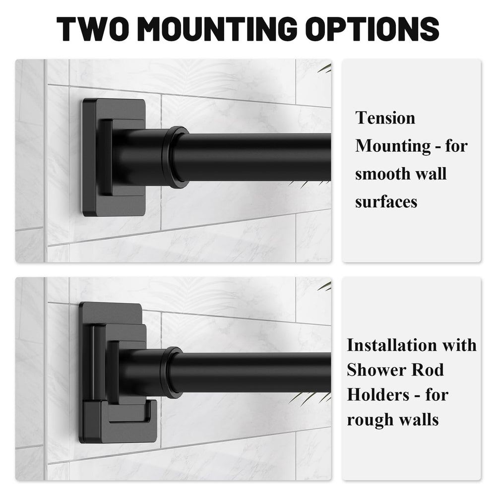 UIOSANRT rod mounted with holders on rough wall for extra support and durability