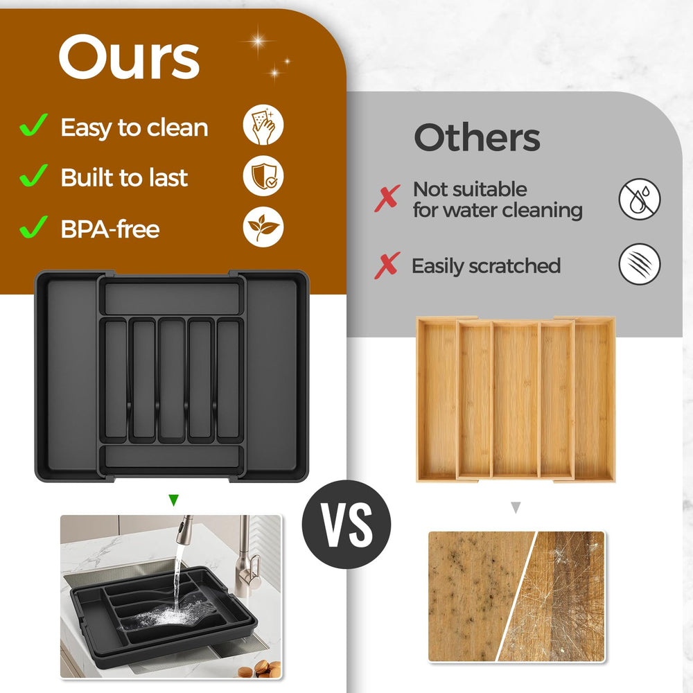 ukeetap lifestyle kitchen scene illustrating clutter-free countertop and drawer