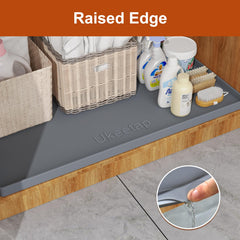 ukeetap raised edge detail containing liquid to protect floors and cabinets