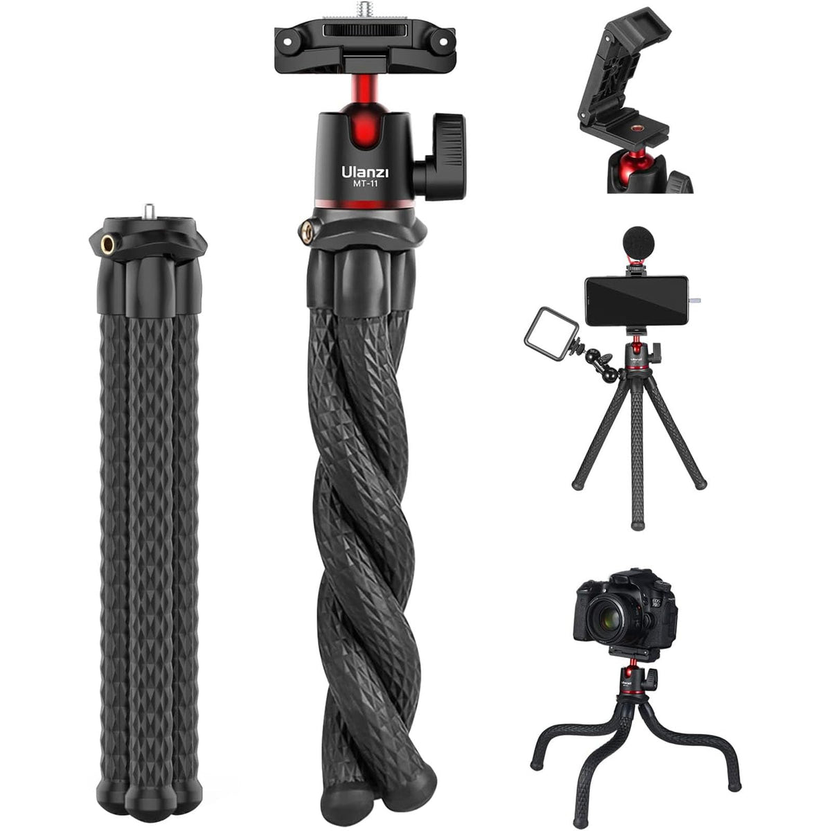 ULANZI front view of mini tripod showing compact design and portability
