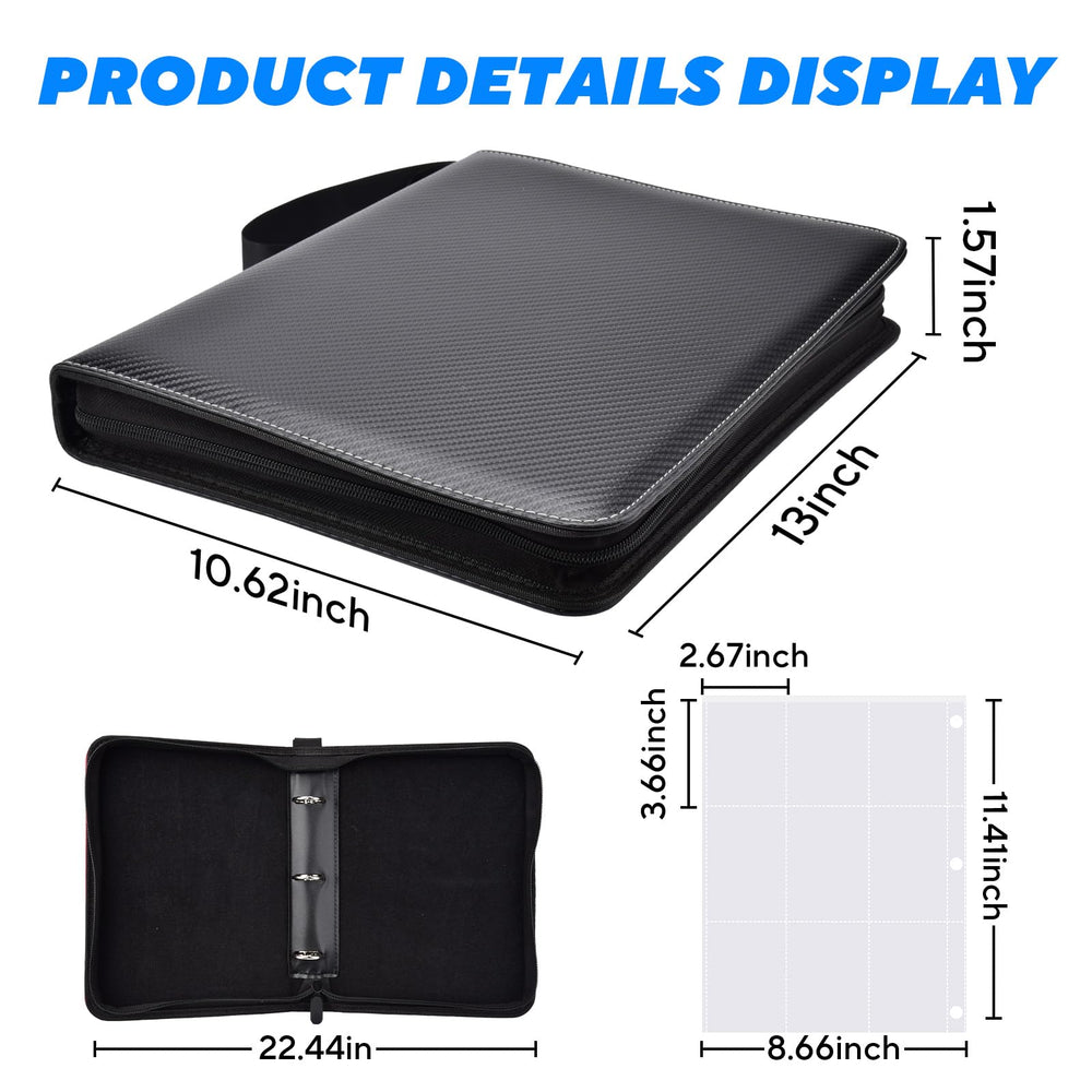 ULLTOON cards inside pockets showing compatibility with sleeves and organized storage
