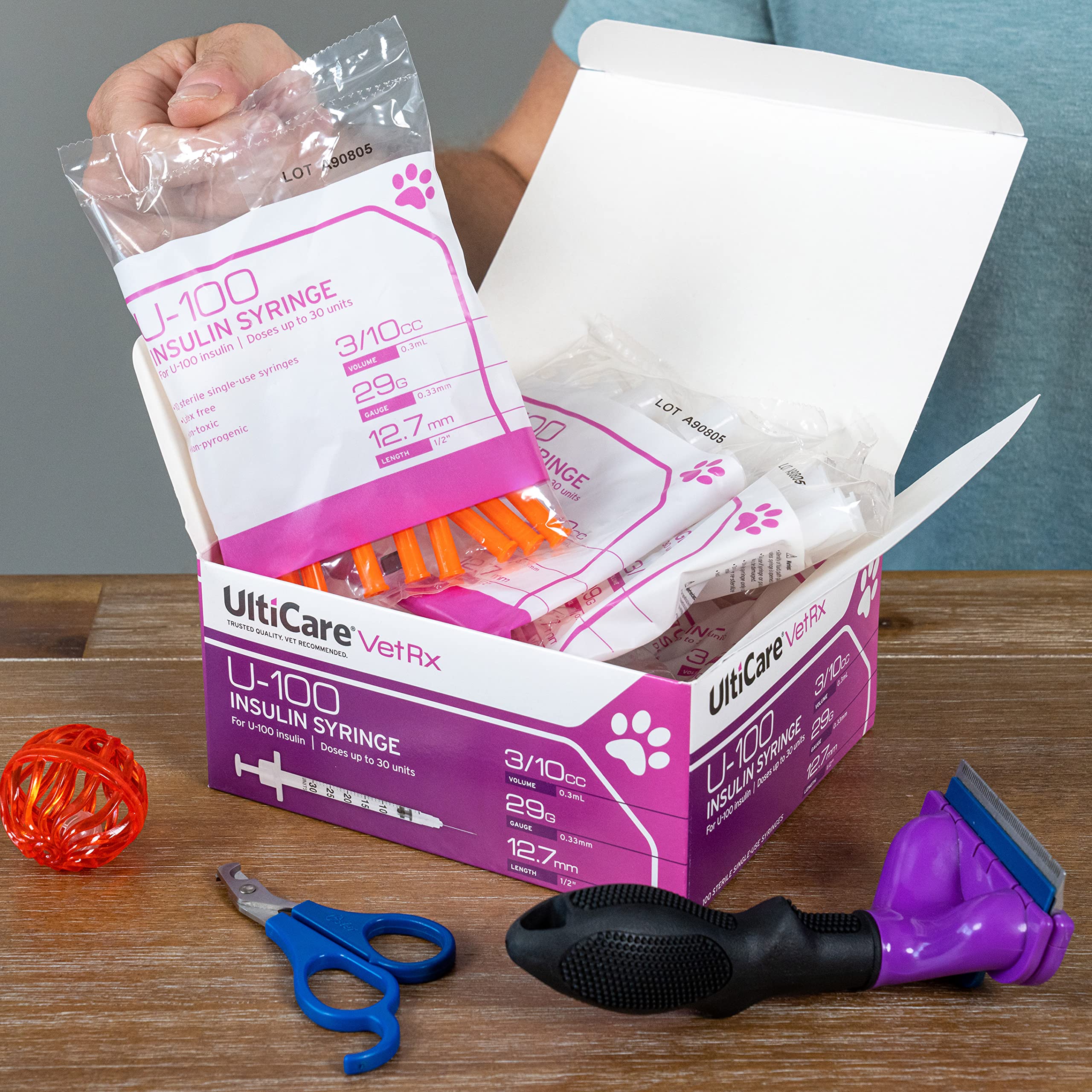 UltiCare syringe barrel markings visible for accurate dosing benefit