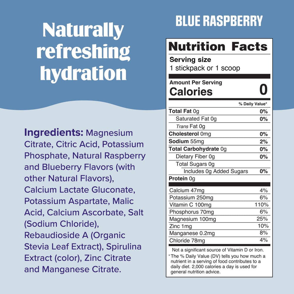 Ultima Replenisher mixed blue raspberry drink in bottle ready to hydrate after workouts