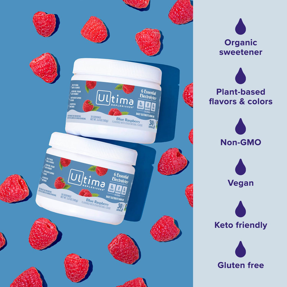 Ultima Replenisher single serving in 16oz cup demonstrating correct mix ratio and clarity