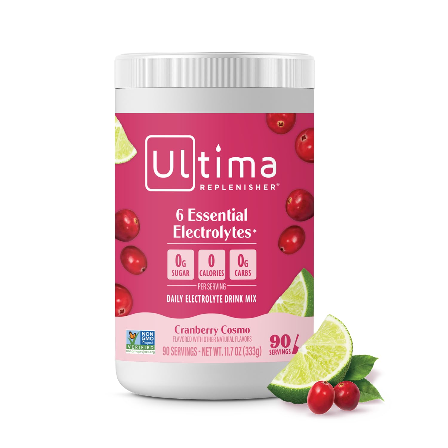 Ultima Replenisher canister front showing brand and flavor for easy identification and daily use