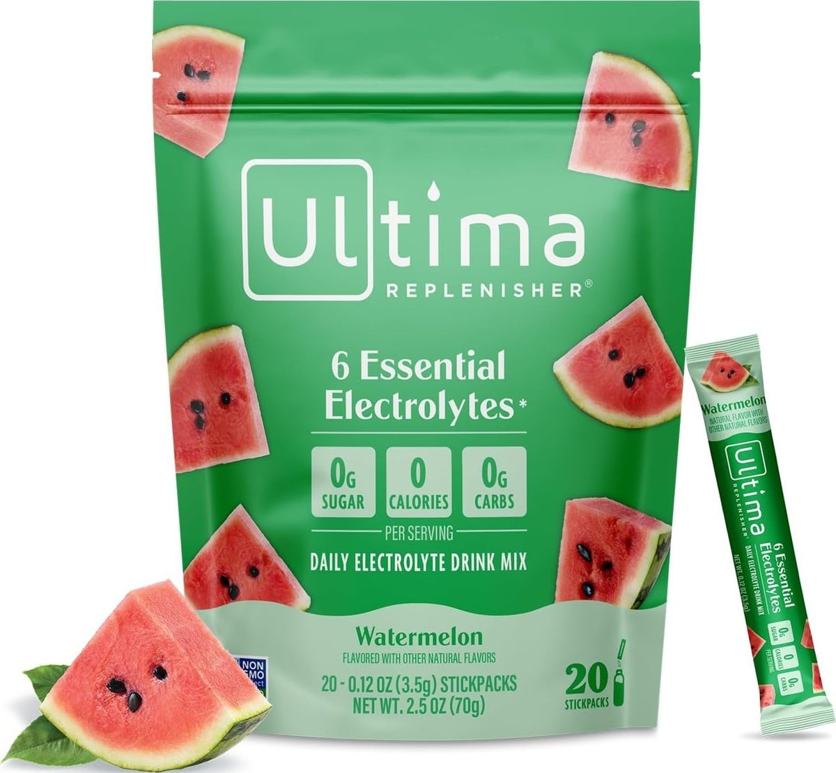 Ultima Replenisher front packaging showing flavor and benefits