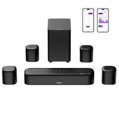 ULTIMEA front soundbar showing sleek design and clearer dialogue