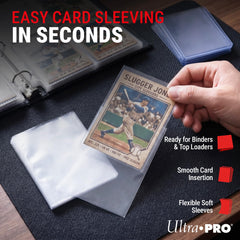 Ultra Pro card in sleeve during handling demonstrating easy insertion and visibility
