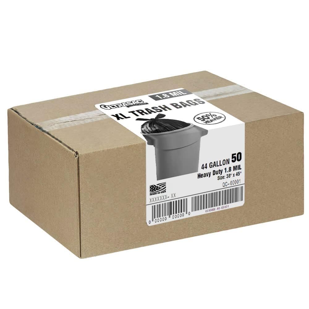 Ultrasac front packaging showing 50-count box and dispenser benefit