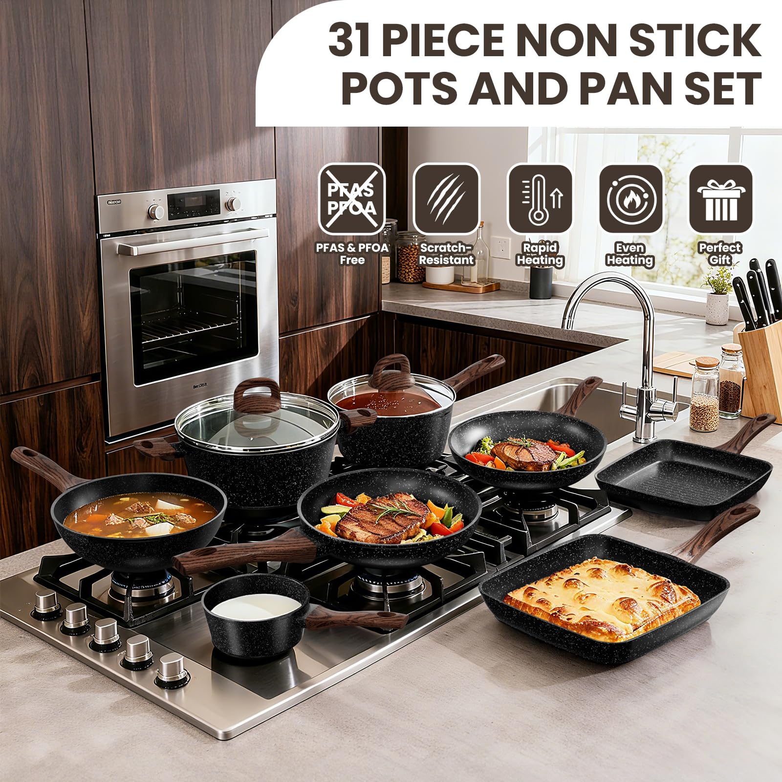 Umite Chef bakeware stacked to save cabinet space