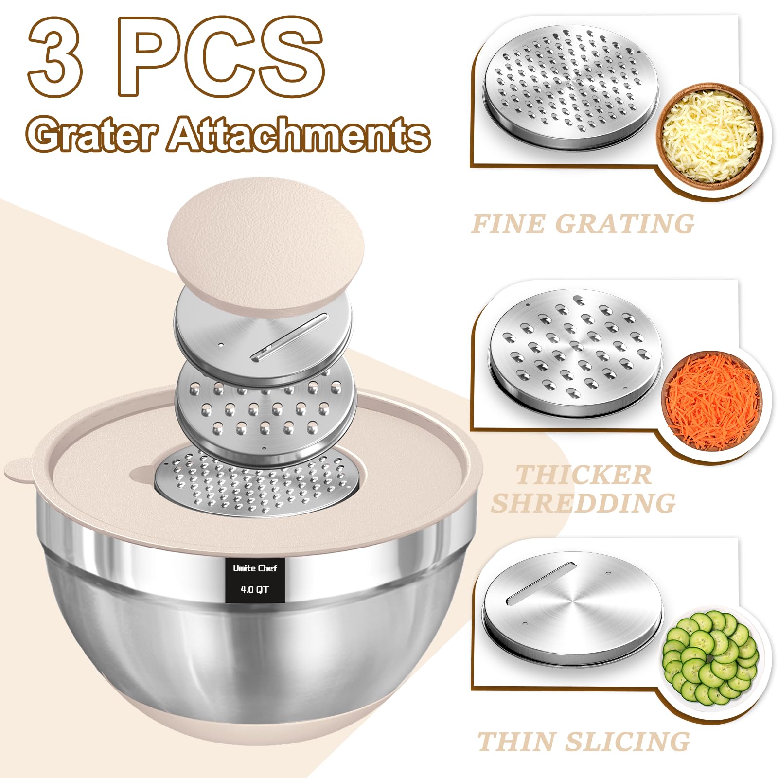 Umite Chef nested bowls in cupboard, saves space and simplifies organization