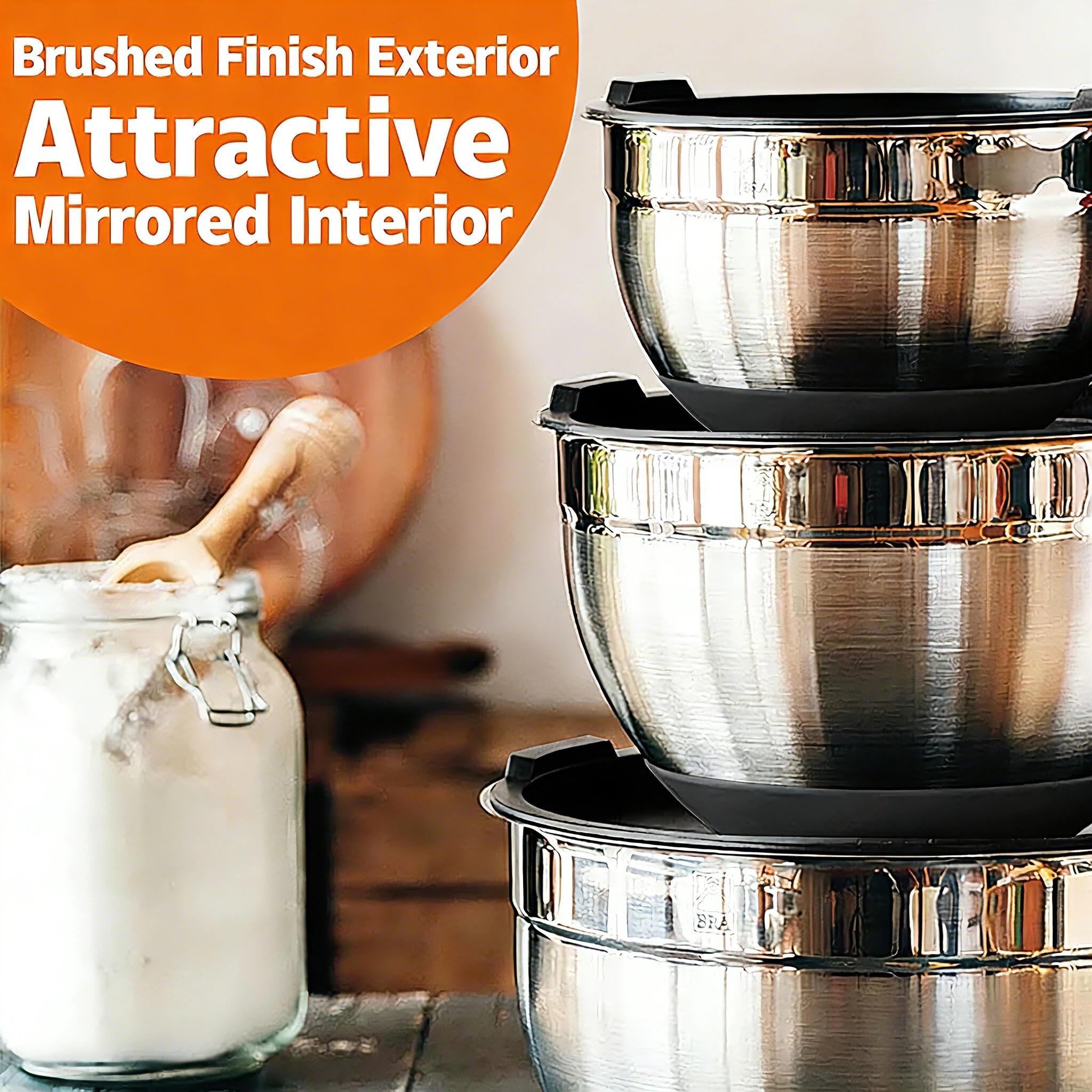 Umite Chef nested bowls size comparison saving cupboard space and organizing