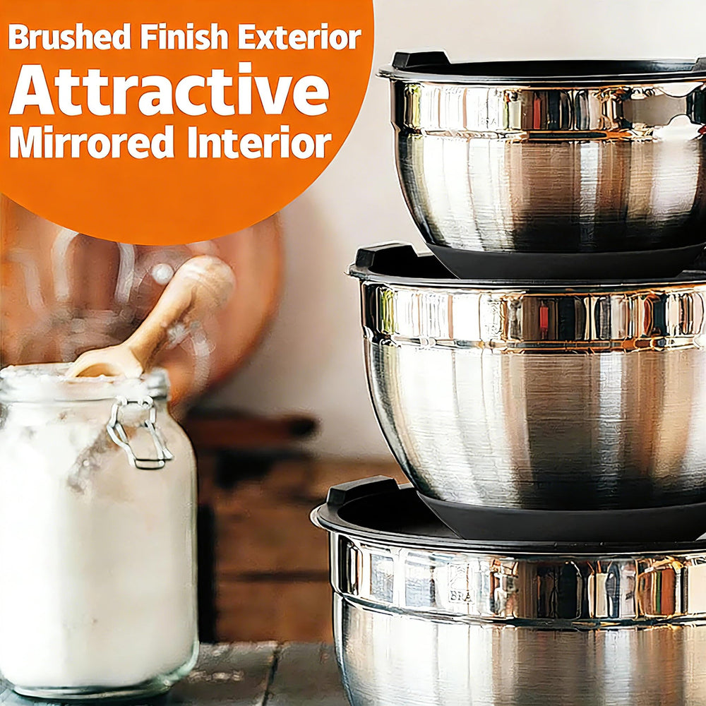 Umite Chef nested bowls size comparison saving cupboard space and organizing