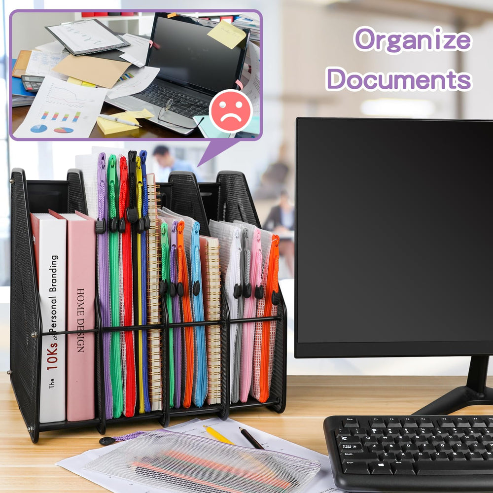 Umriox pouch beside A4 paper illustrating size fit and convenient document storage