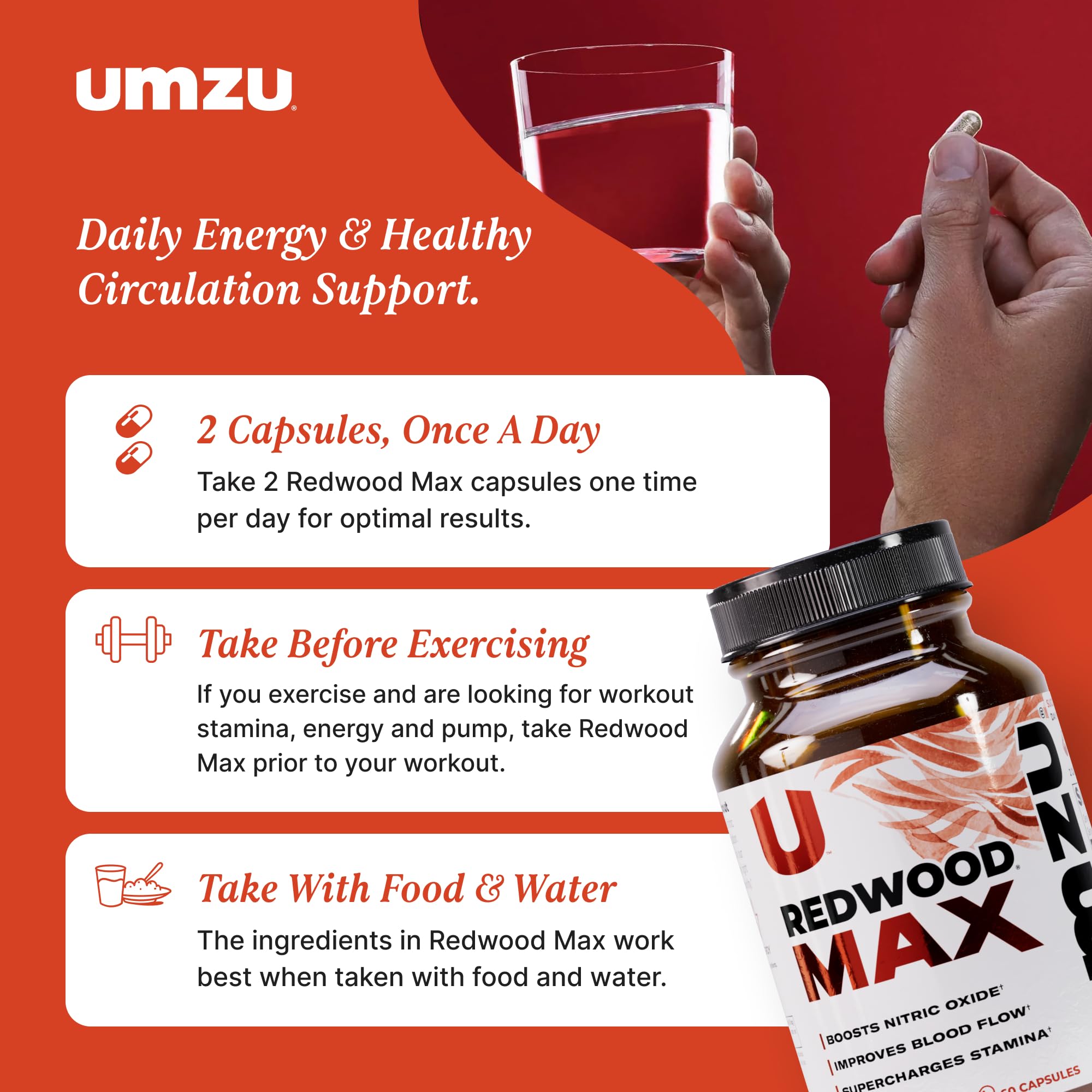 UMZU Redwood Max held in hand demonstrating single-dose portability