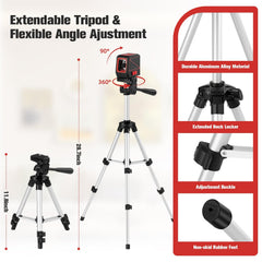 UNCANZEA tripod extended to 25.6 inches demonstrating stable height adjustment benefit