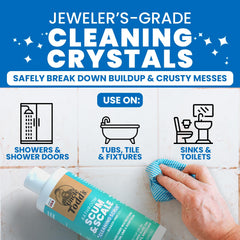 Uncle Todd's paste applied to glass door demonstrating easy stain removal