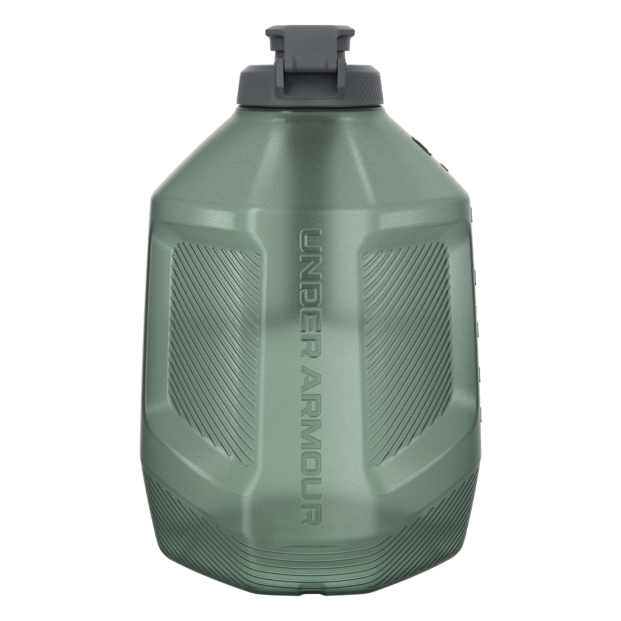 Under Armour closeup of two‑way cap showing leakproof spout benefits