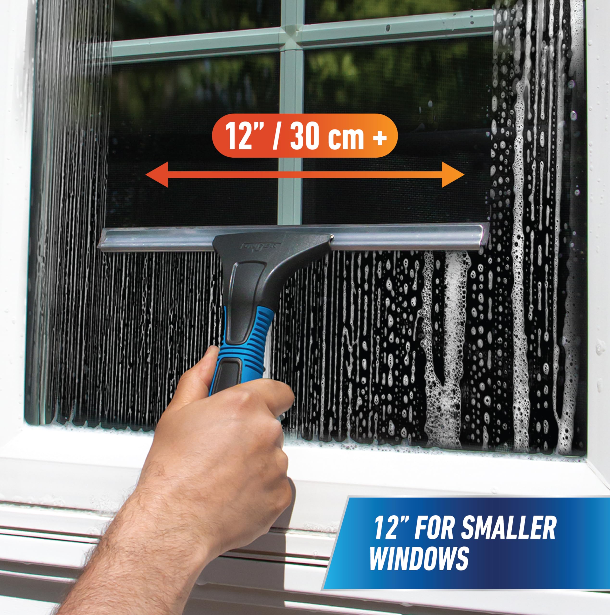 UNGER 12-inch channel with rubber blade ideal for narrow panes and precise cleaning