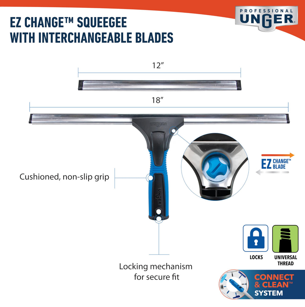 UNGER ergonomic cushioned handle offering secure grip and reduced hand fatigue