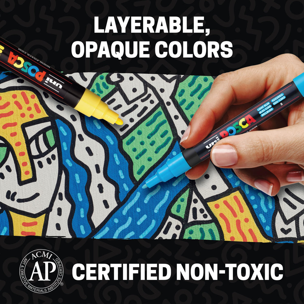uni POSCA markers used to decorate a skateboard highlighting outdoor creativity
