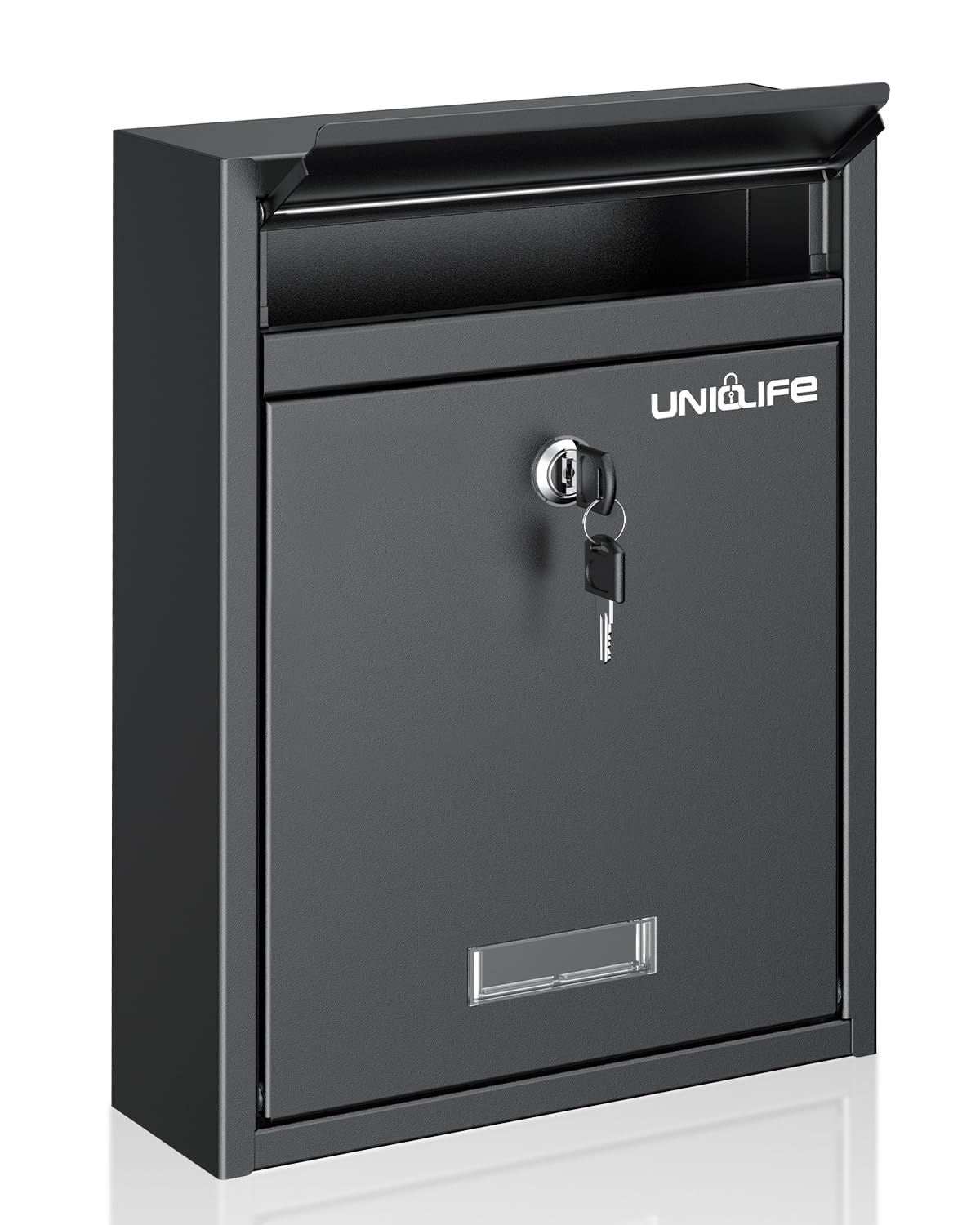 Uniclife front view of mailbox showing secure, neat exterior and curb appeal