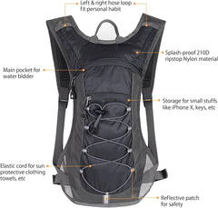 Unigear 2L bladder closeup highlighting replaceable hydration convenience