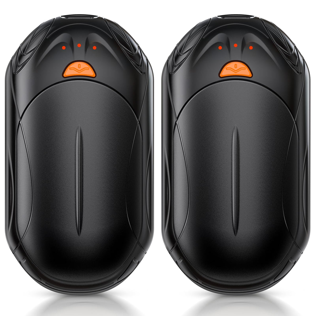 UNIHAND front view showing compact two-piece hand warmers and sleek finish providing easy warmth