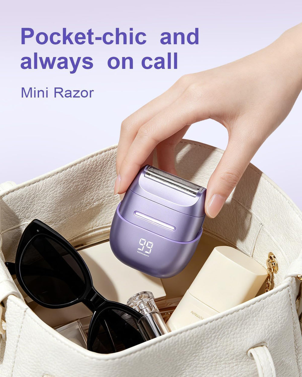 UNIMIKO razor beside travel pouch showing portable grooming solution