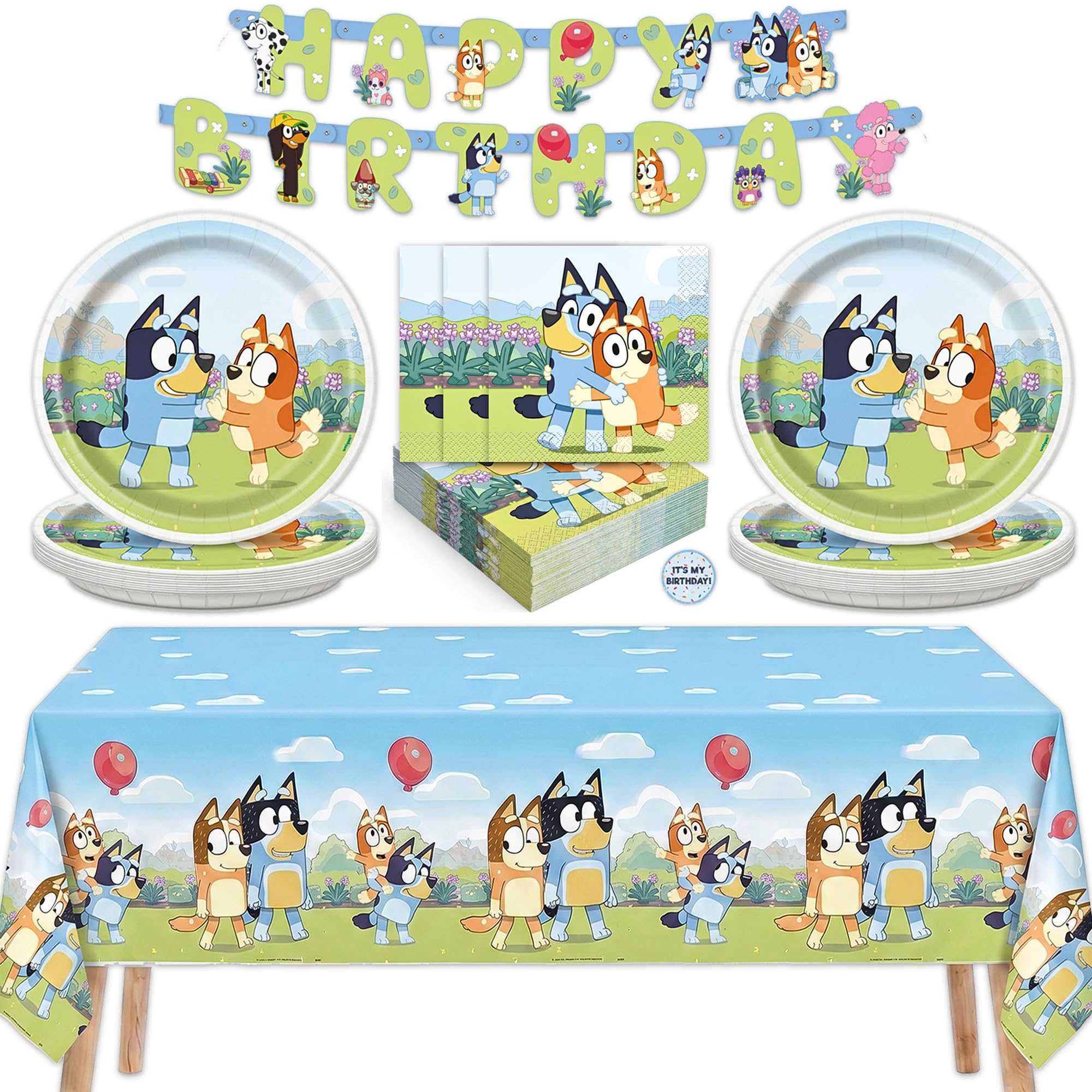 Unique Bluey front packaging showing complete party set and convenience