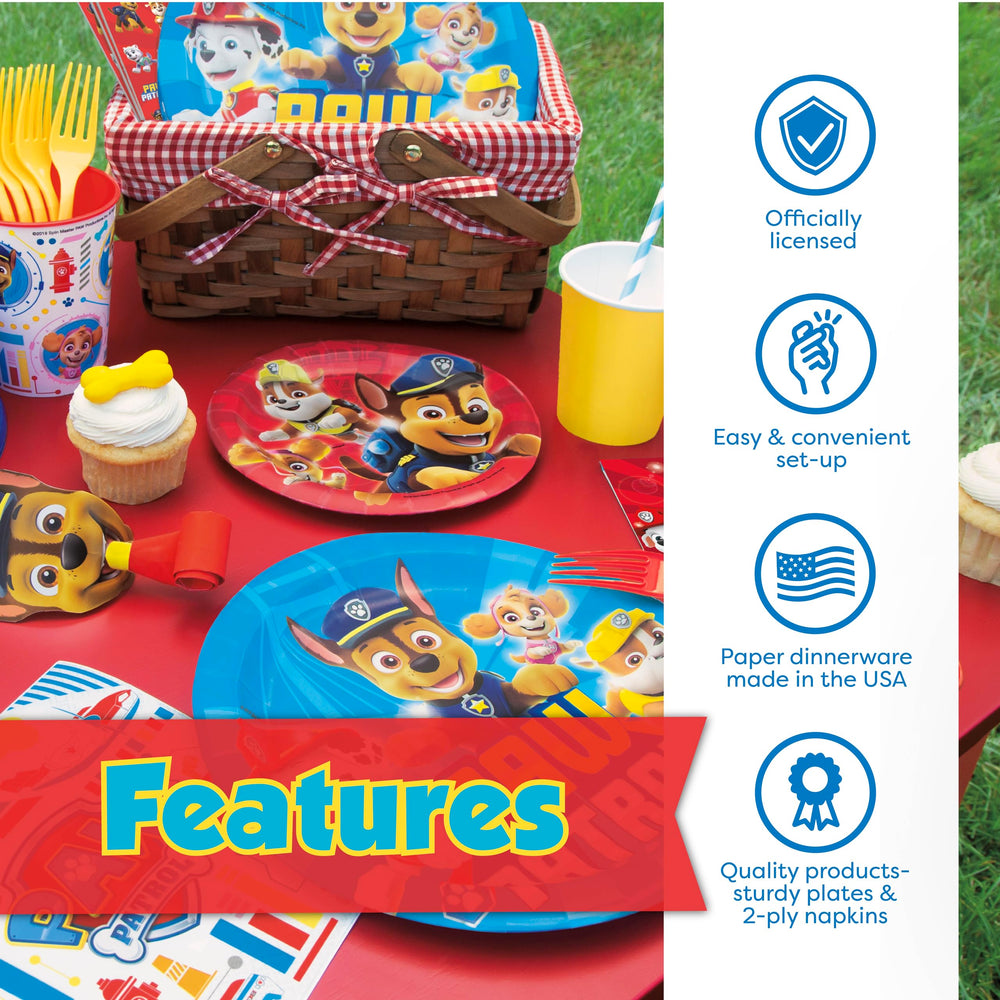 Unique brand stacked 9-inch plates and napkins showing sturdy dinnerware benefit