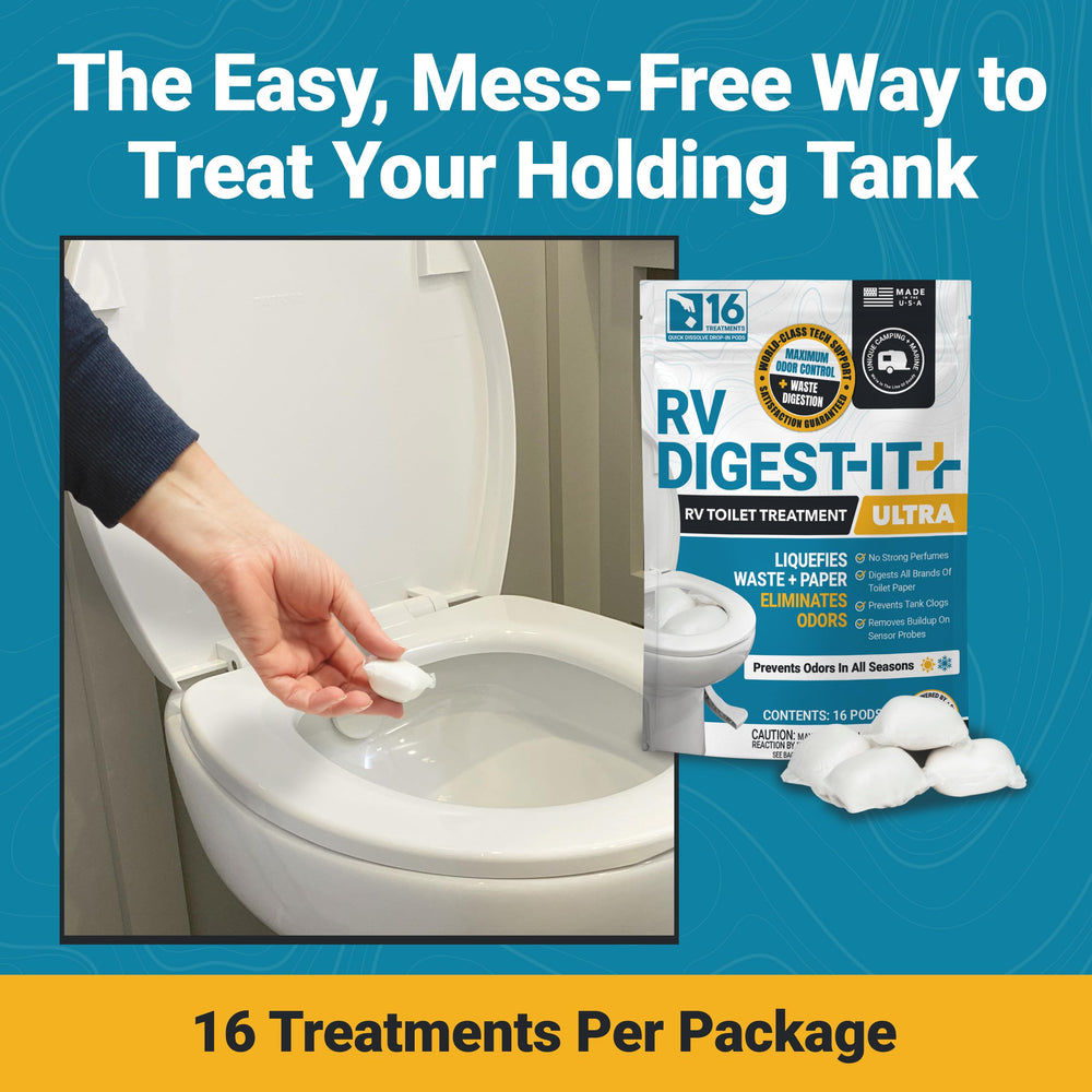 Unique RV Digest-It Ultra open pack displaying all pods for easy storage