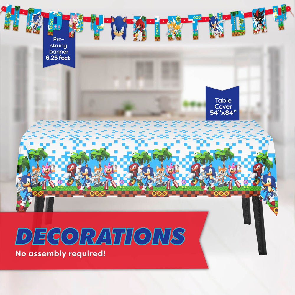 Unique Sonic tablecover styled on table protecting surface and brightening decor