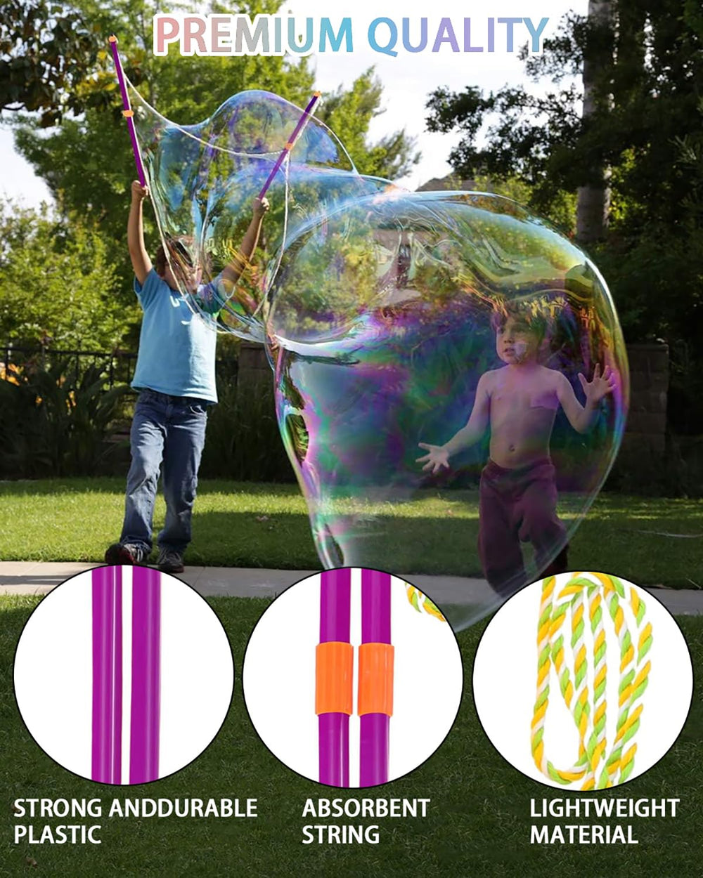 Unistylar large wand close-up showing sturdy plastic and easy grip for kids