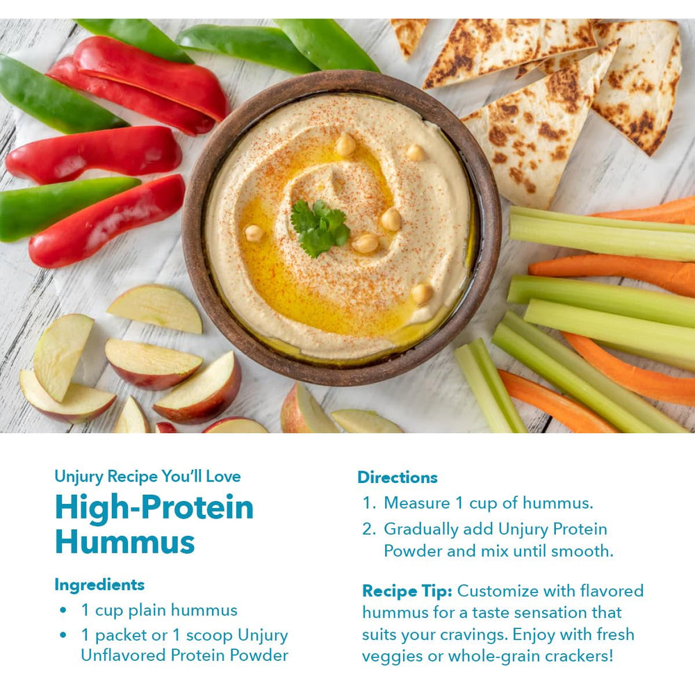 Unjury powder mixed with baking ingredients for recipe protein boost