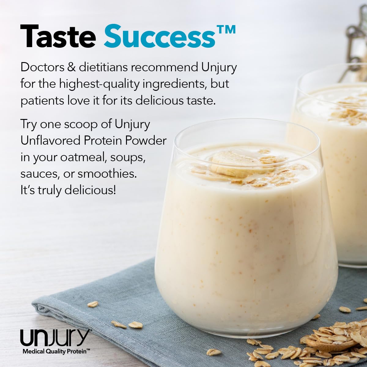 Unjury nutrition label closeup showing clean ingredients benefit