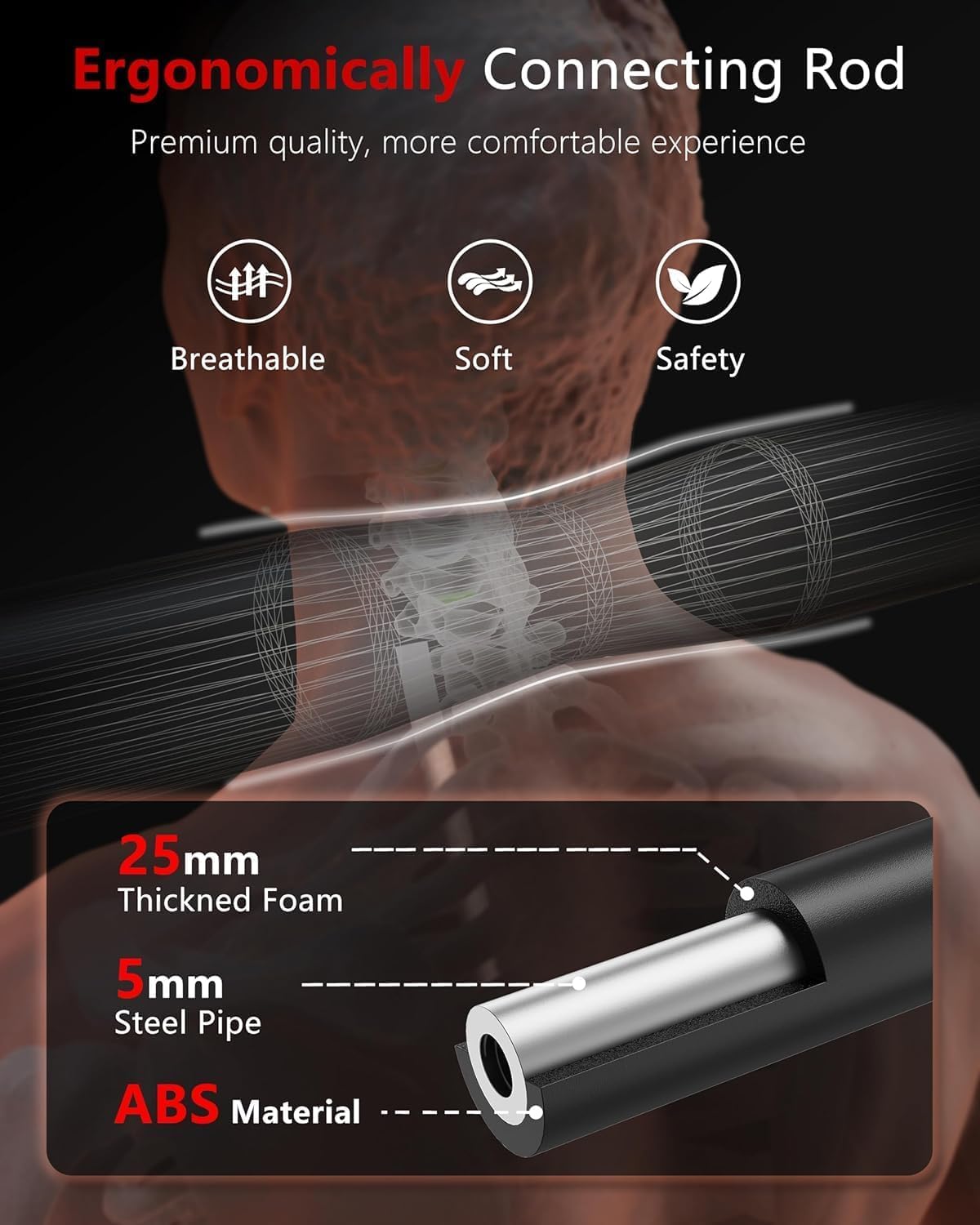 UNNMIIY ABS non-slip handle detail improving grip and exercise control