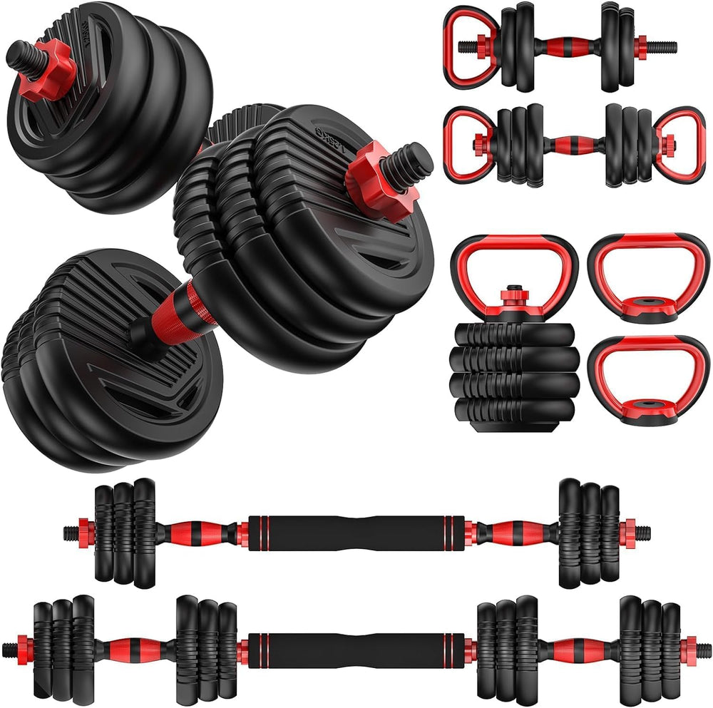 UNNMIIY adjustable dumbbells front packaging showing full set and benefits