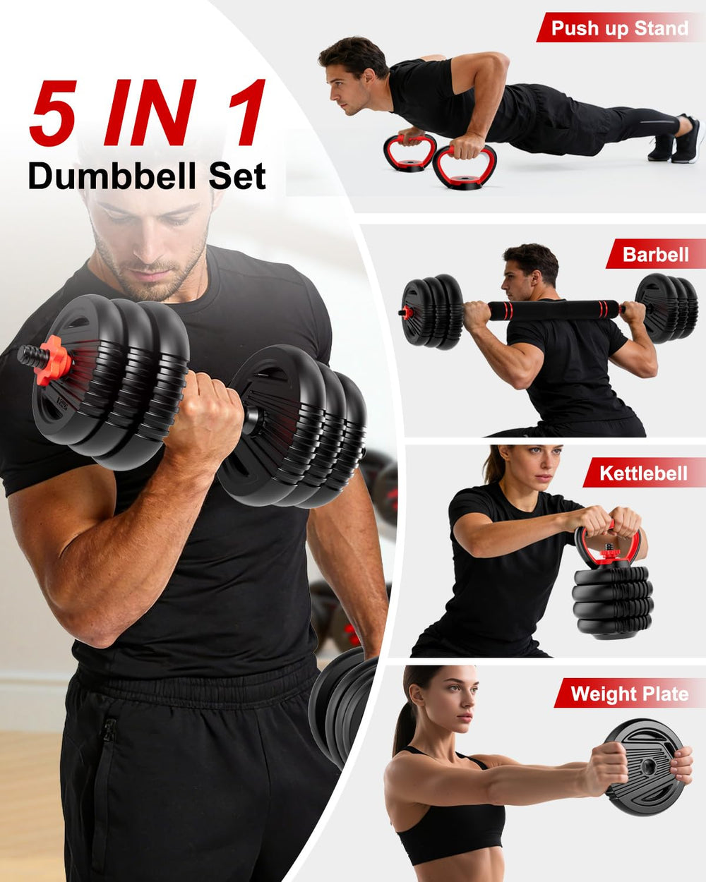 UNNMIIY push-up stands paired with weights for wrist support and depth