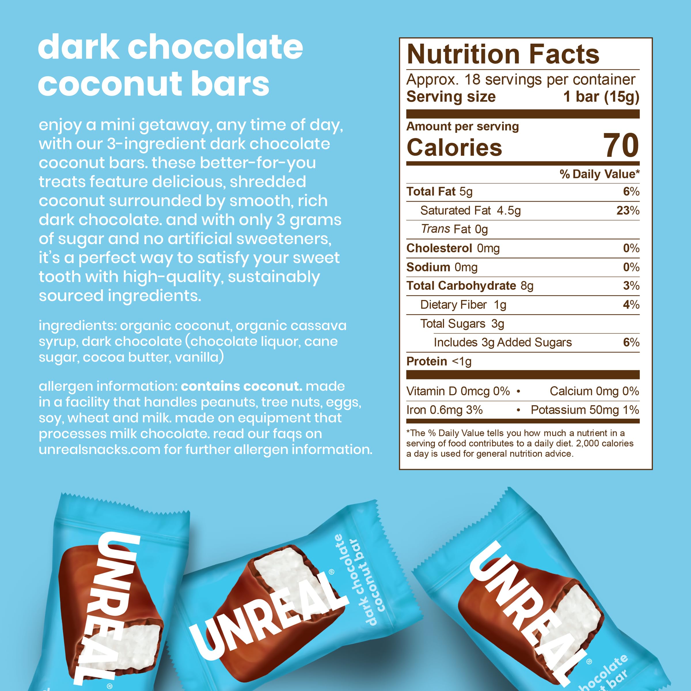 UNREAL bar in hand to show size and portion control advantage