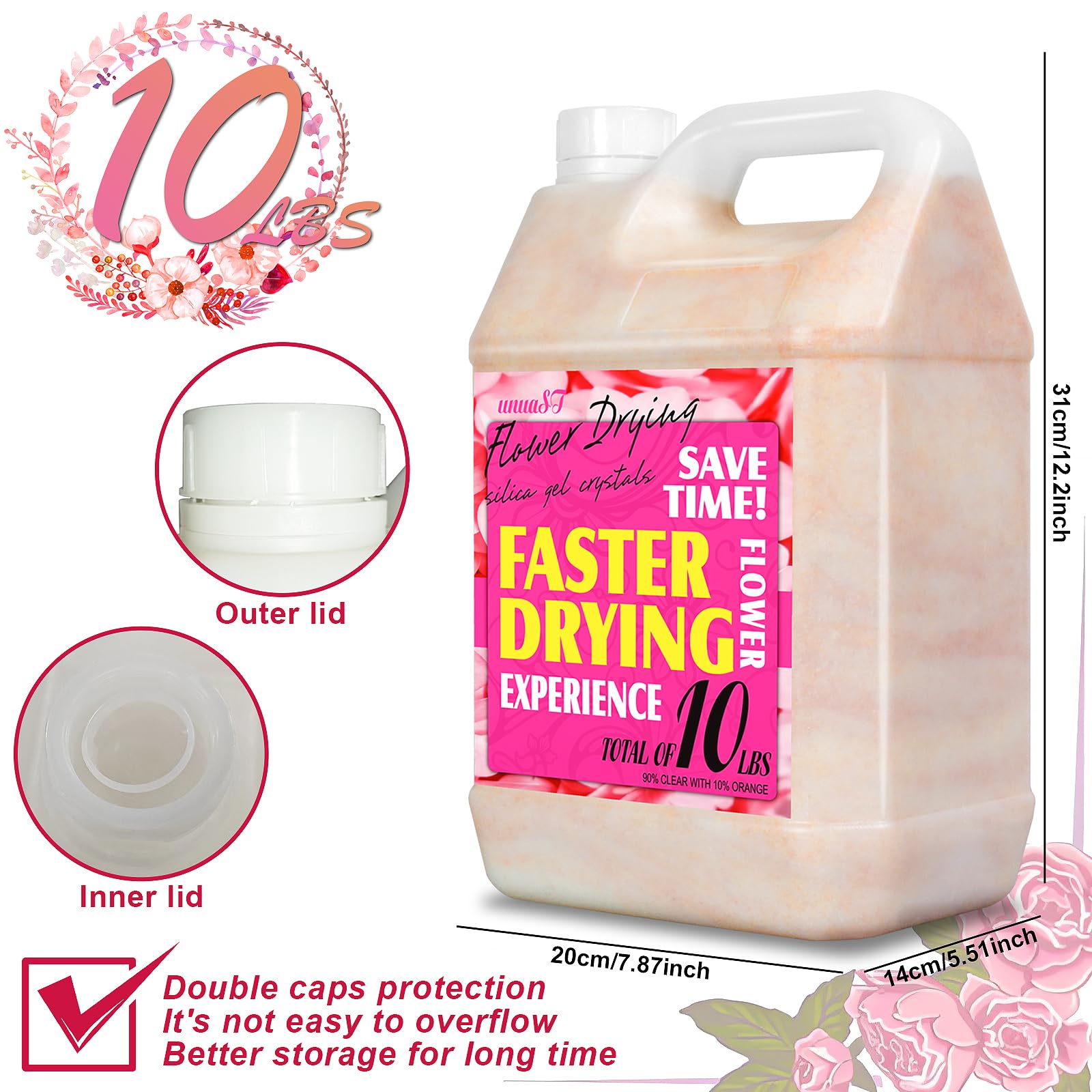unuaST soft brush removing beads from petals gently, protects delicate flowers benefit