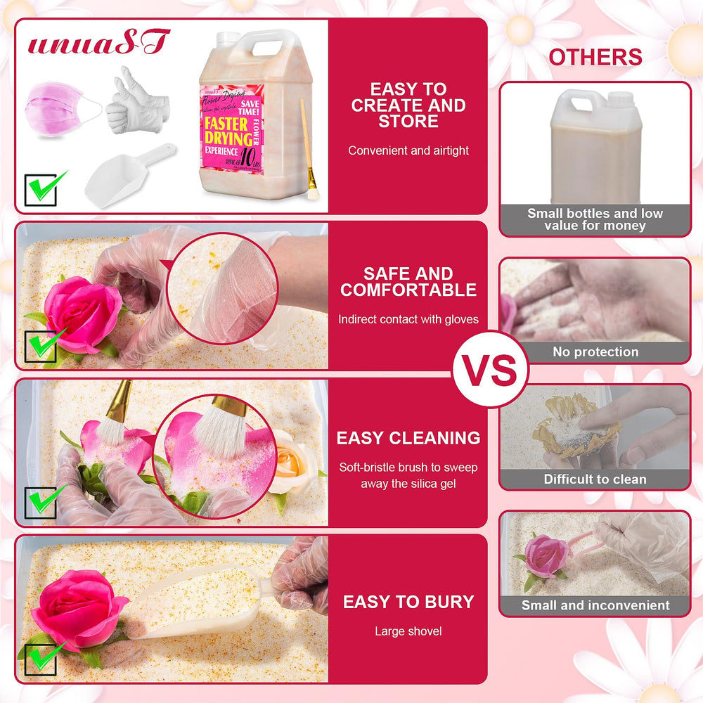 unuaST flowers placed in drying container, preserves petal shape benefit